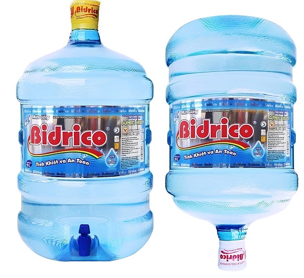 Nước Bidrico 19L gồm 2 loại: Bình 19L có vòi và bình 19L úp ngược không có vòi