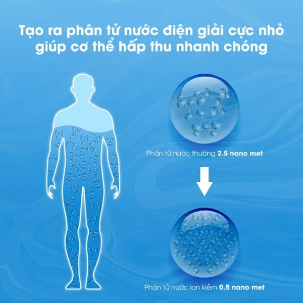 Cơ thể có thể hấp thu nước nhanh chóng hơn nhờ kích thước phân tử siêu nhỏ