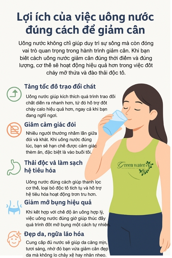 Lợi ích của uống nước giảm cân