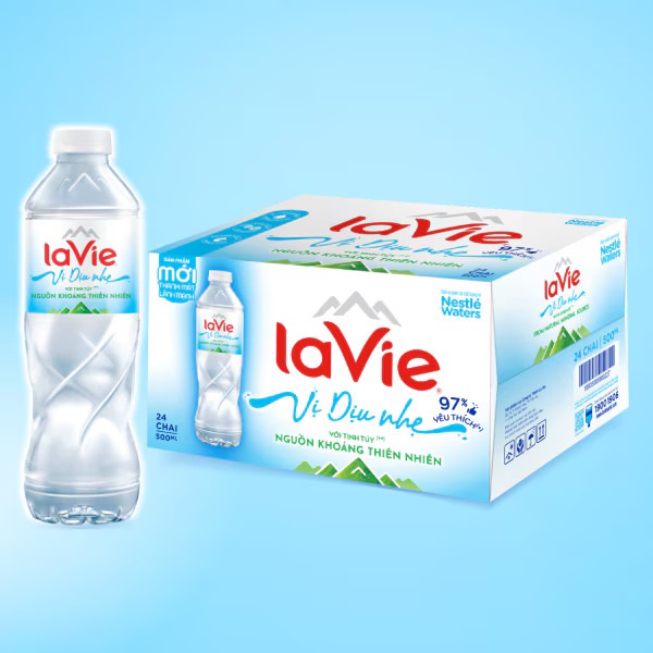 Chai Lavie 500ml tiện lợi để uống hằng ngày