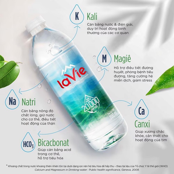 Lavie bổ sung các khoáng chất cần thiết cho cơ thể