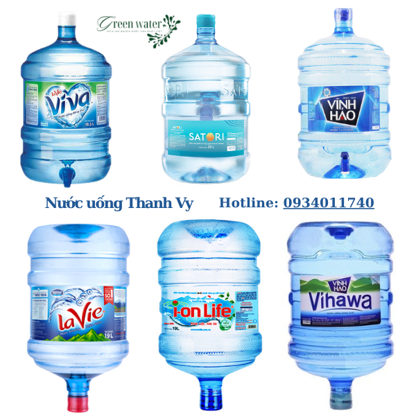 Các loại nước uống đóng bình 19L/20L tiêu biểu