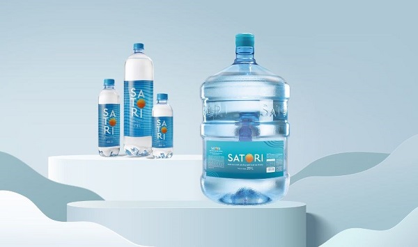 Nước uống Satori có các dung tích: 350ml, 500ml, 1.5 lít và 20 lít