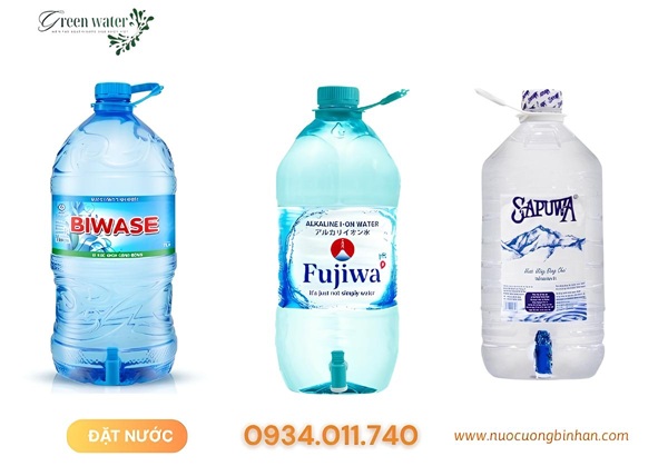 Các loại bình nước đóng chai 5 lít có vòi