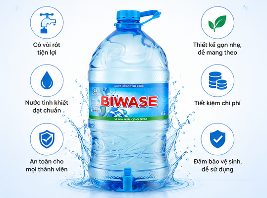 BIWASE bình 5 lít có vòi